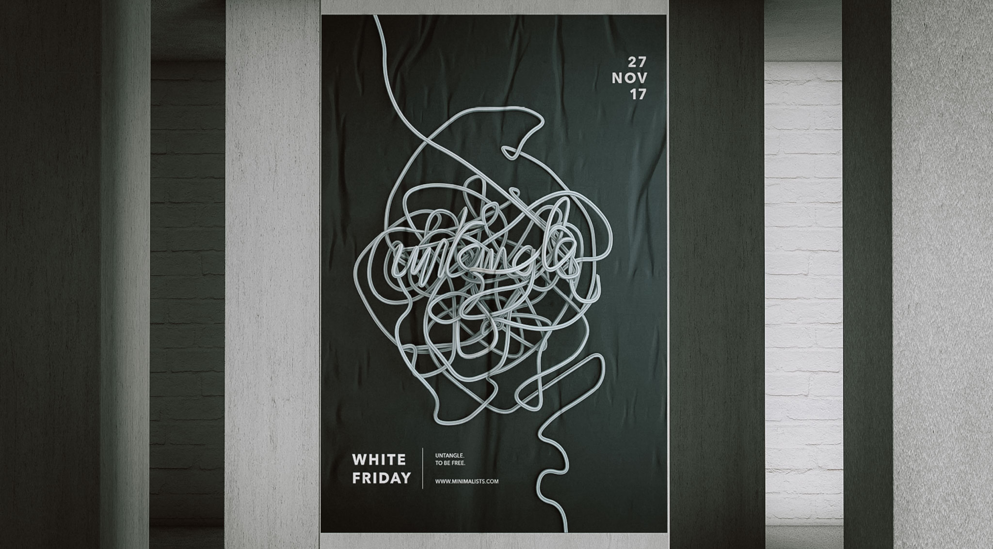 White Friday Poster an einer grauen Wand
