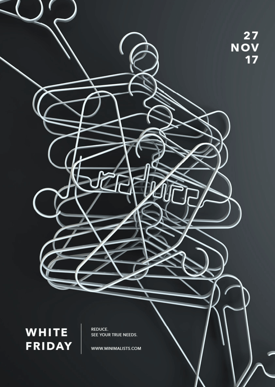 White Friday Poster mit dem Titel Reduce